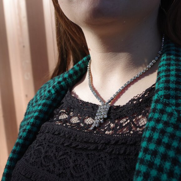 Vintage Czechoslovak Rhinestone Necklace - Picture 1 of 12